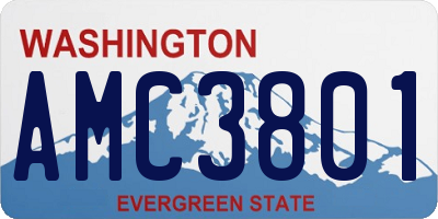 WA license plate AMC3801