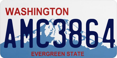 WA license plate AMC3864