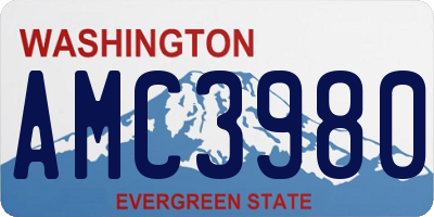 WA license plate AMC3980