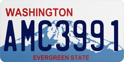 WA license plate AMC3991