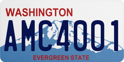 WA license plate AMC4001