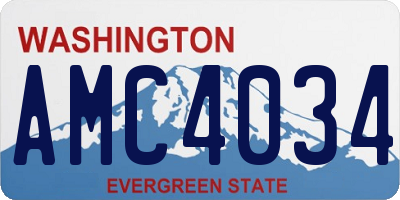 WA license plate AMC4034