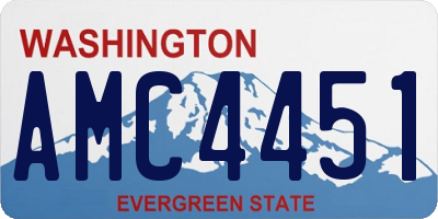 WA license plate AMC4451