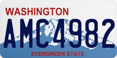 WA license plate AMC4982