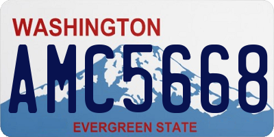 WA license plate AMC5668