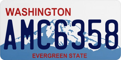 WA license plate AMC6358