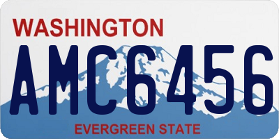 WA license plate AMC6456
