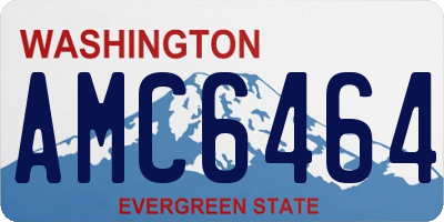 WA license plate AMC6464