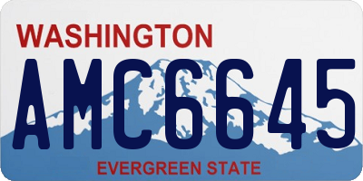 WA license plate AMC6645