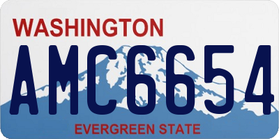 WA license plate AMC6654