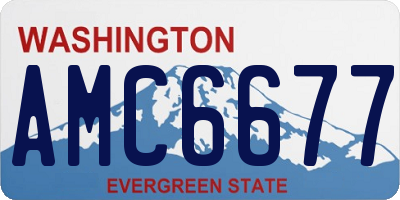 WA license plate AMC6677