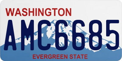 WA license plate AMC6685