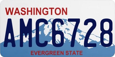 WA license plate AMC6728