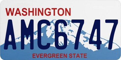 WA license plate AMC6747