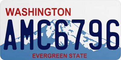 WA license plate AMC6796