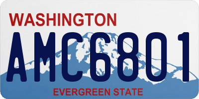 WA license plate AMC6801