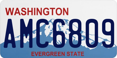 WA license plate AMC6809