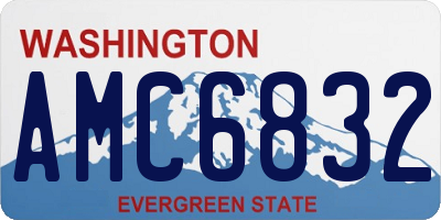 WA license plate AMC6832