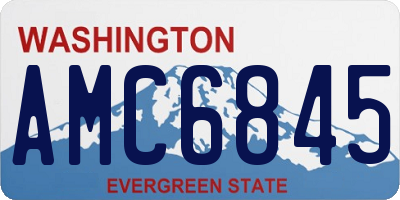 WA license plate AMC6845