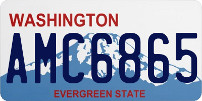 WA license plate AMC6865