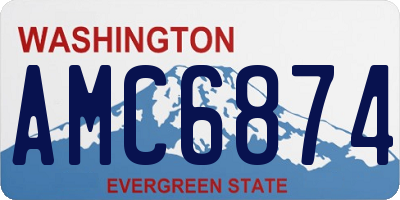 WA license plate AMC6874