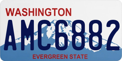 WA license plate AMC6882