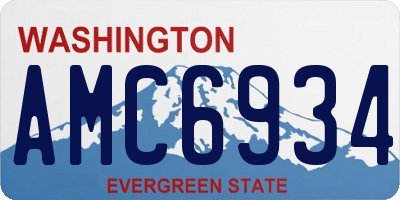 WA license plate AMC6934