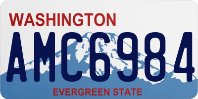 WA license plate AMC6984