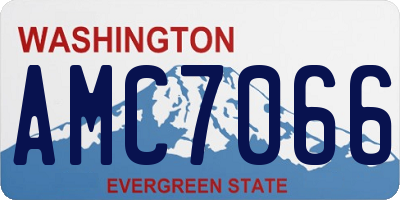 WA license plate AMC7066