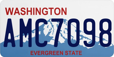WA license plate AMC7098