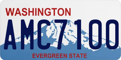 WA license plate AMC7100