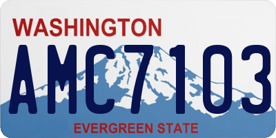 WA license plate AMC7103