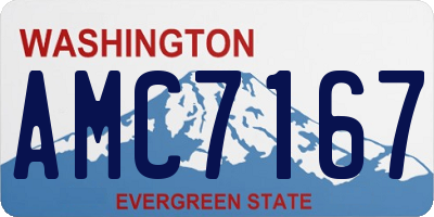 WA license plate AMC7167