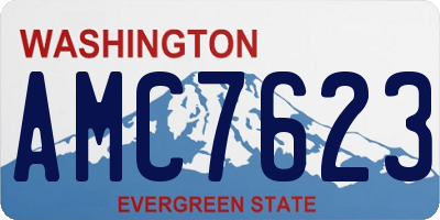 WA license plate AMC7623