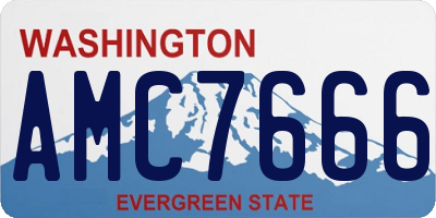 WA license plate AMC7666