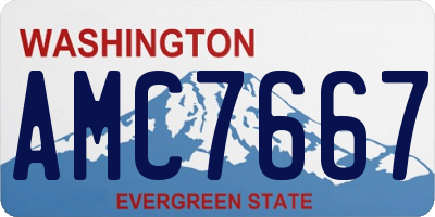 WA license plate AMC7667