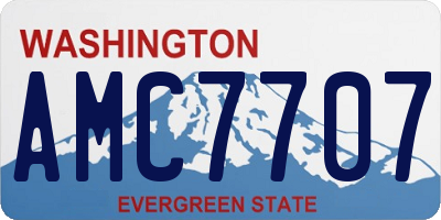 WA license plate AMC7707