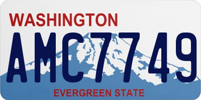 WA license plate AMC7749
