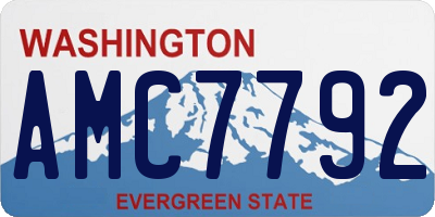 WA license plate AMC7792