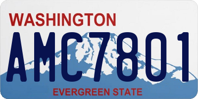 WA license plate AMC7801