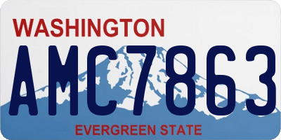 WA license plate AMC7863