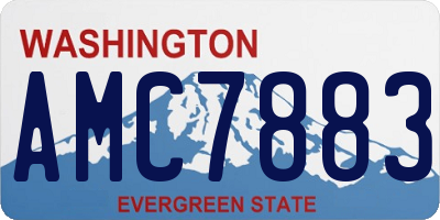 WA license plate AMC7883