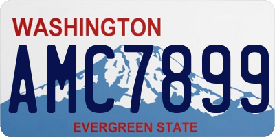 WA license plate AMC7899