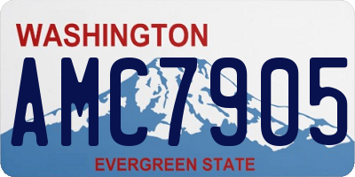 WA license plate AMC7905