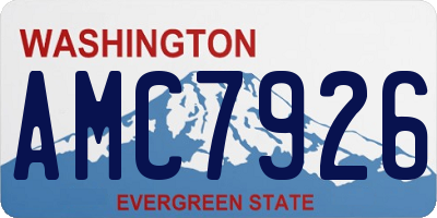 WA license plate AMC7926