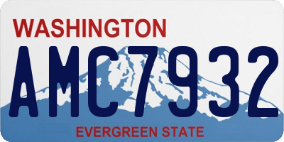 WA license plate AMC7932