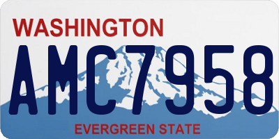 WA license plate AMC7958