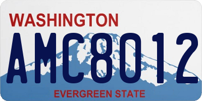 WA license plate AMC8012