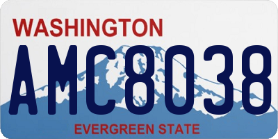 WA license plate AMC8038