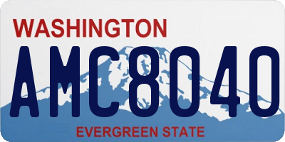 WA license plate AMC8040